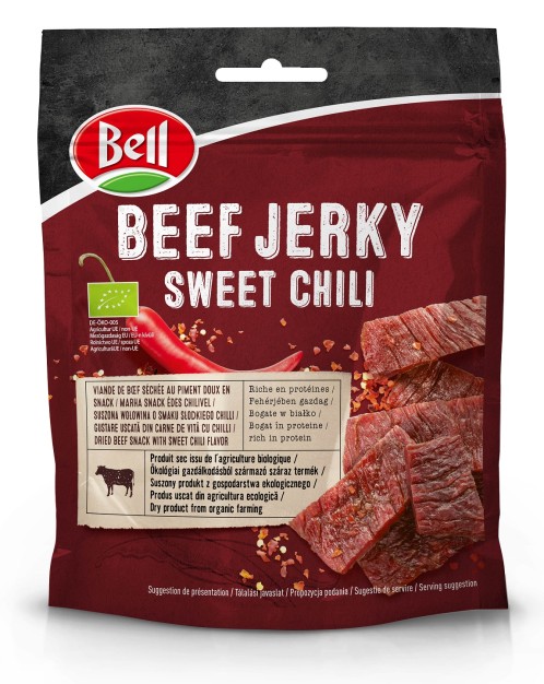 3015004_Beef Jerky Sweet Chili 10x25g Bell